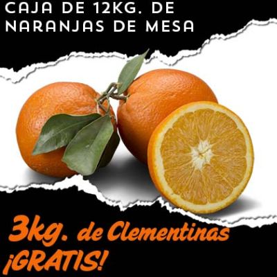 Naranjas de Mesa (12 kilos) y 3kg. de Clementinas GRATIS