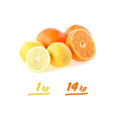 Naranjas Valencia-Late Zumo (14 kilos) y Limones (1 kilo) 